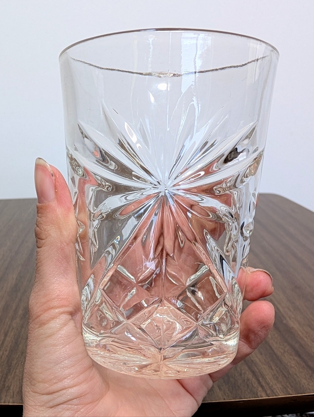 Set Of 10 Vintage 60s Anchor Hocking Prescut Pattern Flat Tumblers Pressed Glass - Picture 4 of 16